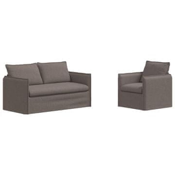 Vidaxl Kavčna garnitura 2 pcs Taupe 196 x 82 x 85 cm blago