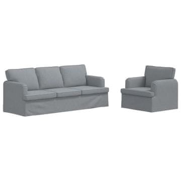 Vidaxl Kavčna garnitura 2 pcs Svetlo siva 144 x 80 x 85 cm blago