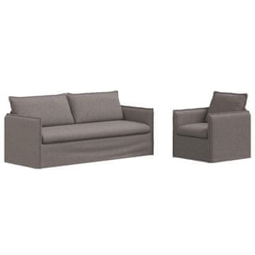 Vidaxl Kavčna garnitura 2 pcs Taupe 196 x 82 x 85 cm blago