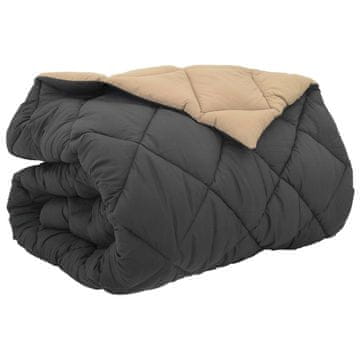 Vidaxl Zimska posteljnina Antracita in taupe 240 x 200 cm Mikrovlakna