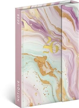 Tedenski magnetni dnevnik Pink marble 2026