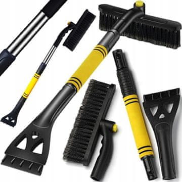 Korbi Teleskopska avto krtača in strgalo za sneg