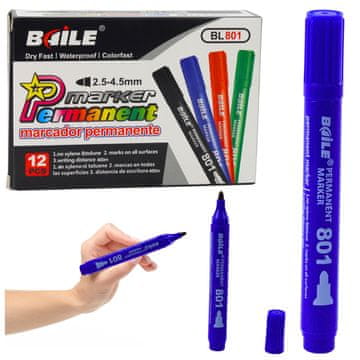 slomart Permanentni Vodoodporen Moder Marker 2,5-4,5 mm