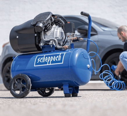 Kompresor Scheppach HC52DC - detajl priključkov