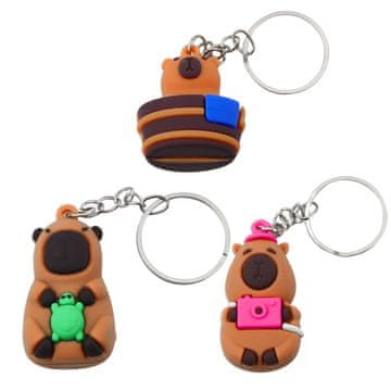 slomart Obesek za ključe LEAN TOYS, Kapibara, silikon, mešani motivi