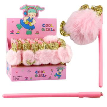 slomart Gel pisalo LEAN Vtič Roza Pompon, modri tuš, 17cm