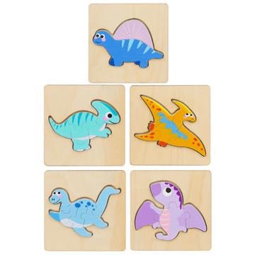 slomart Lesene barvite puzzle 11x11cm Mix