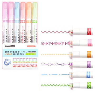 slomart Komplet 6 barvnih flomastrov za okrasne vzorce in motive