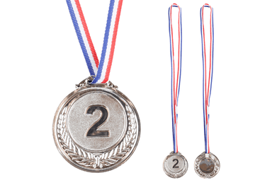 slomart Srebrna medalja Lean Toys, 2. mesto, cinkova zlitina, 6,5 cm