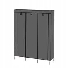 Dexxer XL prenosna omara s policami za oblačila 167cm s pokrivalom siva