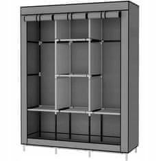 Dexxer XL prenosna omara s policami za oblačila 167cm s pokrivalom siva