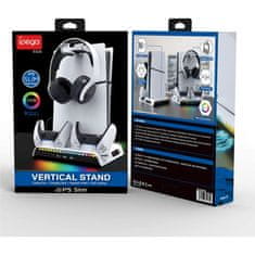 Ipega P5S006 Večnamensko polnilno stojalo RGB s hlajenjem za PS5 Slim White