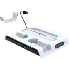 Ipega P5S006 Večnamensko polnilno stojalo RGB s hlajenjem za PS5 Slim White