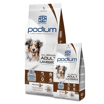 MSM PODIUM All Breeds Adult suha pasja hrana, jagnjetina, 14 kg