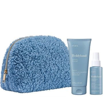 Pupa Darilni set Teddyland z lešnikovim mlekom in modro kamilico