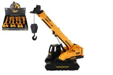 Teddies Gradbeni stroj gosenični žerjav plastika/kovina 8x26cm na vztrajniku