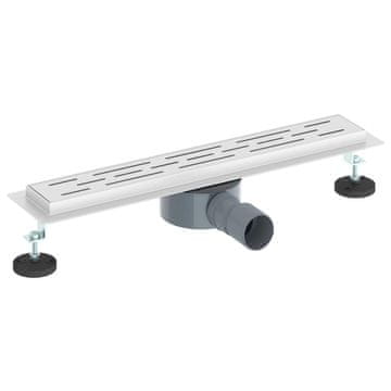 Vidaxl Tuš odtok Stekleni pokrov s 360° sifonom srebrna 50 cm