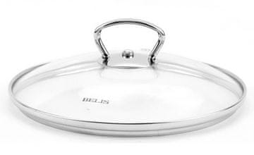 Belis Stekleni pokrov z ročajem iz nerjavečega jekla 26 cm