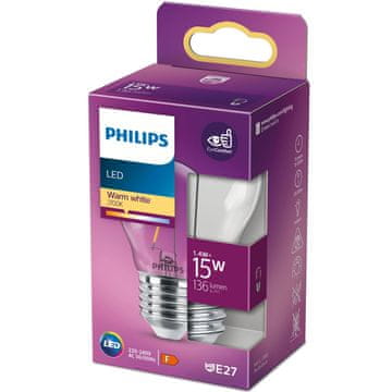 Philips LED E27 Globe 15W prozorna 136lm