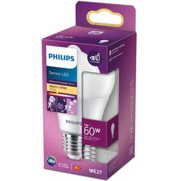 Philips LED E27 Normal 60W Senzor gibanja 806lm