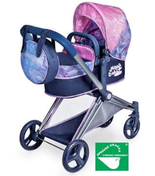 DeCuevas 81776 Zložljivi otroški voziček 3 v 1 za lutke s torbo Magic Bubble 2024 - 73 cm