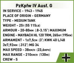Cobi 2592 Druga svetovna vojna PzKpfw IV Ausf. G, 1:28, 1107 k, 1 f