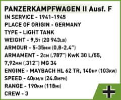 Cobi 2597 Druga svetovna vojna Panzerkampfwagen II Ausf. F, 1:28, 813 k, 1 f