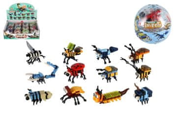 Teddies Gradbeni set hrošč iz plastike 6cm mešanica vrst v kroglici