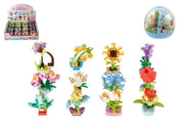 Teddies Plastični mini cvetovi 6 cm mešanica vrst v krogli