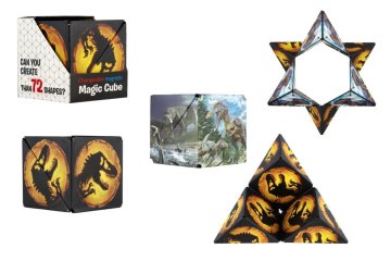 Teddies Sestavljanka magnetna kocka dinozaver plastika 2 vrsti