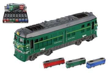 Teddies Lokomotiva/vlak iz plastike 18 cm na vztrajniku