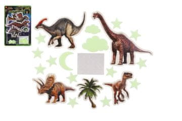 Teddies Dinozavri na steni/stropu, ki se svetijo v temi, papir/plastenke 2 vrsti