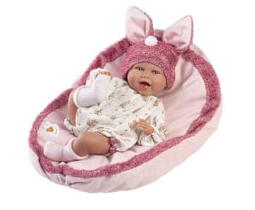 Llorens 74134 NEW BORN - realistična lutka dojenčka z zvoki in mehkim tekstilnim telesom - 42 cm