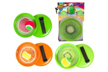 Teddies Lambada/Catch ball game z velcro žogo sadje 18cm 3 vrste v vrečki iz blaga