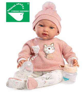 Guca 10301 ADA - obtežena realistična lutka dojenčka z mehkim tekstilnim telesom - 42 cm
