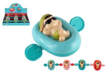 Plastična lutka na ležalniku za poteg v vodo 13x9cm