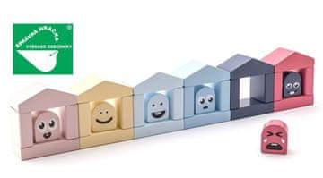 CUBIKA Pastel 15962 Pisane hišice - leseni komplet 30 kosov