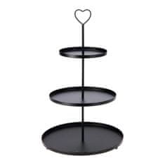 Pladenj 3 nadstropja okrogel kovinski.BLACK