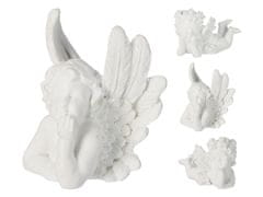 Ležeči angel - poliresin (mešanica velikosti, bela)