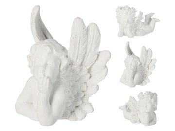 Ležeči angel - poliresin (mešanica velikosti, bela)