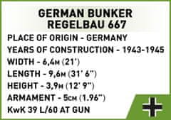 Cobi 3136 Druga svetovna vojna Nemški bunker Regelbau 667, 1:35, 642 k, 2 f