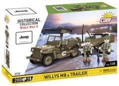 Cobi 3132 II WW Willys MB s prikolico, 1:35, 200 KM, 2 f