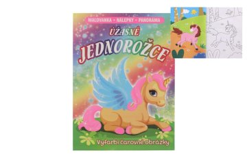 Barvanje + nalepke + panorama Neverjetni samorogi SK različica 23x31cm