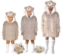 Cozy Noxxiez CH308 Bear - topla TV odeja s kapuco za otroke od 3 do 6 let