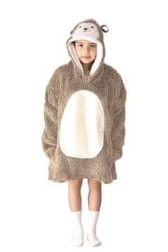 Cozy Noxxiez CH329 Ježek - topla TV odeja s kapuco za otroke od 7 do 12 let