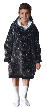 Udobna Noxxiez CH340 PC player print - topla TV odeja s kapuco za otroke od 7 do 12 let