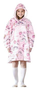 Cozy Noxxiez CH341 Sweets print - topla TV odeja s kapuco za otroke od 7 do 12 let