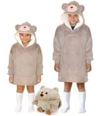 Cozy Noxxiez CH308 Bear - topla TV odeja s kapuco za otroke od 3 do 6 let