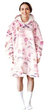 Cozy Noxxiez CH373 Sweets print - topla TV odeja s kapuco za najstnike in odrasle
