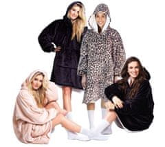 Cozy Noxxiez CH371 Leopard print - topla TV odeja s kapuco za najstnike in odrasle